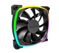 Montech Ventilateur AX 120 ARGB - 1600PWM, durabilité haut de gamme, performance silencieuse et superbe design ARGB (120 mm, noir)