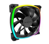 Montech Ventilateur inversé RX 120 ARGB 1600PWM, durabilité haut de gamme, performance silencieuse et superbe design ARGB (120 mm, noir)