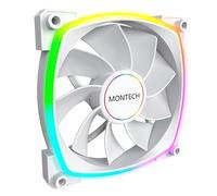 Montech Ventilateur inversé RX 140 ARGB 1600PWM, durabilité haut de gamme, performance silencieuse et superbe design ARGB (140 mm, blanc)