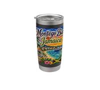 Montego Bay Jamaïque Île des Caraïbes Île tropicale Gobelet isotherme en acier inoxydable double paroi