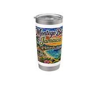 Montego Bay Jamaïque Île des Caraïbes Île tropicale Gobelet isotherme en acier inoxydable double paroi