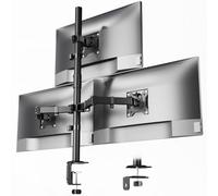 monTEK Bras 3 Ecran PC 17 à 32", VESA75/100 MM, Charge Max 10Kg par Ecran | Support Ecran PC, Bras Pour Ecran Orientable Inclinable et Rotation, Avec Pince de Table et Passage de Table