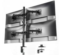 monTEK Bras 4 Ecran PC 17 à 32", VESA75/100 mm, Charge Max 10Kg | Support Ecran PC, Bras Pour Ecran Orientable Inclinable et Rotation, Avec Pince de Table et Passage de Table