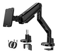 monTEK Bras de moniteur USB robuste pour écrans de 17 à 40" jusqu'à 12 kg | Ports USB-A et USB-C, bras à ressort mécanique, prend en charge 2 à 12 kg, réglage ergonomique, pince ou œillet