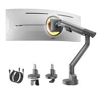 monTEK Bras Écran PC Gris Foncé avec Hub 2 Ports USB 3.0, Support Moniteur Réglable pour Écran 17-40 Pouces jusqu'à 11kg, Bras Articulé Inclinable et Pivotant, VESA 75/100mm, Montage Pince ou Œillet