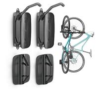 monTEK Lot de 2 supports muraux pivotants pour vélo - Porte-vélos verticaux peu encombrants, crochet de rangement robuste pouvant supporter jusqu'à 30 kg, facile à installer