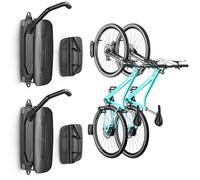 monTEK Lot de 2 supports muraux pivotants pour vélo vertical, peut supporter jusqu'à 30 kg, porte-vélos pour garage, crochets muraux pour VTT et vélo de route
