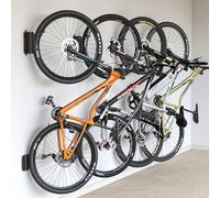 monTEK Lot de 4 supports muraux pivotants pour vélo pour garage, porte-vélos mural, économiseur d'espace, support vertical pour vélo pouvant supporter jusqu'à 30 kg, noir