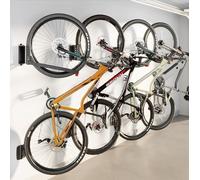 monTEK Lot de 4 supports muraux pivotants pour vélo, sans levage lourd, peu encombrant, pour le garage, faciles à accrocher et à enlever, peut supporter jusqu'à 35 kg
