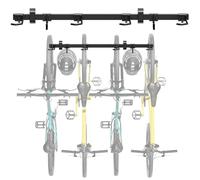monTEK Porte-vélos amélioré de 122 cm, crochets muraux robustes pour 4 vélos + 2 casques, peut supporter jusqu'à 120 kg, support mural réglable pour garage, vélo de montagne ou de route