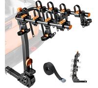 monTEK Premier Porte-vélos verrouillable à dégagement rapide pour 4 vélos | Avec attelage de 5,1 cm, attelage de porte-vélo pliable et inclinable, cadre en acier robuste de 3 mm d'épaisseur