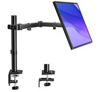 monTEK Support de moniteur pour écrans de 17 à 32" jusqu'à 10 kg - Support de bureau simple avec fixation par serrage et passage - Réglable en hauteur, inclinable, pivotant - VESA 75 x 75 / 100 x 100