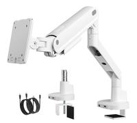 monTEK Support d'écran avec USB pour écrans de 17 à 40 pouces jusqu'à 12 kg | Bras de moniteur à écran plat réglable en hauteur, ressort mécanique, USB-A et USB-C, jusqu'à 12 kg, VESA 75x75/100x100