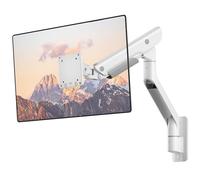 monTEK Support mural pour écran ultra large de 17 à 57 pouces jusqu'à 27 kg, ressort à gaz en aluminium haute résistance avec réglage de la hauteur, fonction pneumatique, VESA 100 x 100/75 x 75, blanc