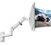 monTEK Support Mural pour écrans LED/LCD/Ultra-Larges de 17 à 57 Pouces (jusqu'à 27 kg), réglable en Hauteur et en Amplitude, Compatible VESA 75x75 / 100x100, Blanc