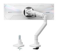 monTEK Support pour écran simple de 17 à 57 pouces - Bras articulé pour écran, Bras pour moniteur à gaz - Blanc
