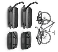 monTEK Support Vélo Mural Pivotant, Porte Velo Mural avec Patin de Protection, Crochet Velo Pliable Economie D'Espace, Supporte Jusqu'à 30kg, Accroche Velo Mural pour le Garage (2 Paquet)