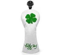 Montela Golf Housses de club Lucky Clover pour conducteur de golf en bois de parcours hybride en cuir, 3 housses en bois pour Scotty Cameron Taylormade Titleist Odyssey