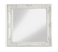 MONTEMAGGI Miroir Mural avec Cadre rectangulaire en Bois Blanc carré, Dimensions 62 x 4 x 72 cm