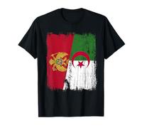 Monténégro Algérie Demi-Drapeau Monténégro Patrimoine algérien T-Shirt