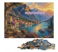 Montenegro Travel Puzzle en Bois 1000 pièces | Cadeau de Noël pour amateur de puzzle : activité sans écran à la maison à son propre rythme.