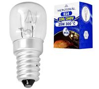 MONTERAL 2 Pièces Ampoule E14 pour Four 25W 300°С 00032196 pour Bosch | 032196 82461076 pour Smeg - MONTERAL