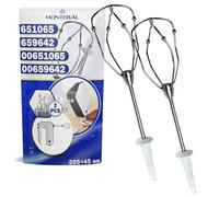 MONTERAL 2 Pièces Fouet de Batteur Electrique Cuisine avec Le Code Original 00651065 651065 00659642 659642 pour Bosch pour Siemens - Garantie de 10 Ans