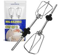 MONTERAL 2 Pièces Fouets pour Batteur Electrique Cuisine à Main avec Code Original MS-652993 MS652993 pour Krups F6081431 F6085811 GN9101 GN9121 3Mix 7000 3Mix 9000 Handmixer - Garantie de 10 Ans