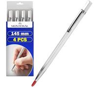 MONTERAL 4 Pièces Pointe a Tracer 145 mm pour Dessiner des Figures Surfaces pour Métalliques Céramiques Bois Verre - Pointe à Tracer Fabriqué en Métal et Carbure de Tungstène