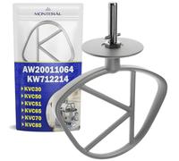 MONTERAL Fouet en Forme de K pour Robot Patissier avec Le Code Original KW712214 AW20011064 pour Kenwood Chef - Garantie de 10 Ans