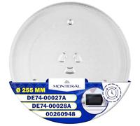 MONTERAL Plateau Micro Onde Universel Ø 255 mm Possède 3 Fixations avec Le Code Original DE74-00027A DE74-00028A pour Samsung 00260948 pour Bosch