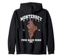 Monterrey Nuevo Leon Carne Asada Carte de Steak Mexicaine Sweat à Capuche
