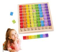 Montesori Tableau de mathématiques - Jeu d'apprentissage de multiplication en bois, jouet de table interactif pour parents et | Tableaux de calculatrice éducatifs colorés pour enfant