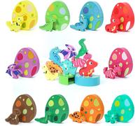 Montesori Wooden Toy for Kids 1 2 3 Year Old Wooden Dinosaur Eggs for Baby,Educational Motor Skills Games for Boys Girls 6-12 Months,Easter Birthday Gift