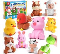 Montessori 10 Pack Assorted Farm Animal Toys for Kids Age 1-3 Years Old Kids Sensory Learning Sensory Toys for Baby Shower Bath Birthday