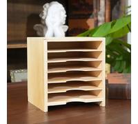 Montessori - Armoire à cartes de qualité supérieure - Organiseur de rangement en bois à 6 couches pour cartes géométriques, nomenclature et matériel d'apprentissage - Organisation compacte pour salle
