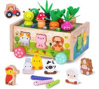 Montessori Baby 1 Year OldMontessori Toy 2 YearsCute Animal Farm CarEaster Gift Learning Toys for Babies Toddlers 1 2 3 Years Old