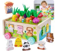 Montessori Baby 1 YearMontessori 2 Year Old Child ToyCute Farm Car with CardEaster Gift Learning Toys for Babies Toddlers 1 2 3 Years Old