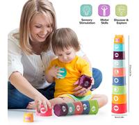 Montessori Baby Toy 6 9 12 Months Sensory Toys 1 2 3 Years Old with Pull Rope/Building Blocks/Shape Sorters/Stacking Rings/Tissue Box/Teething Box