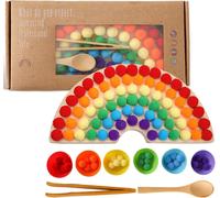 Montessori Board Games Wooden Toys,Rainbow Color Matching Classification Games for Kids,Montessori Educational Games for Boys and Girls.[F30]