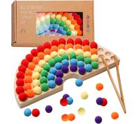 Montessori Board Games Wooden Toys,Rainbow Color Matching Classification Games for Kids,Montessori Educational Games for Boys and Girls.[F31]
