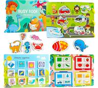 Montessori Book 1 2 3 4 5 Years Quiet Book,Busy Book,Activity Book to Learn Animals,Colors,Shapes,Fruits,Vegetables,Vehicles,Weather,Food,Dinosaurs