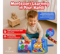 Montessori book,Busy Book,Montessori toys 2 3 4 year old,gift for 3 year old,interactive book for 3 year old,kids birthday gifts,with colorful caterpillar in