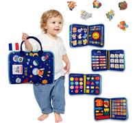 Montessori Busy Board 2025 in French-Educational Toy for Children 2 to 6 Years-Sensory Boards and Fine Motor Skills-Montessori Learning Game for Girls and Boys- Gift Idea