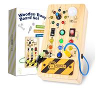 Montessori Busy Board Light Switch, Jouet en Bois à Partir de 1 an, Tableau d'activités Electroniques pour Bébé 18 Mois, Jouet d'apprentissage Sensoriel, Cadeau pour Garçons et Filles de 2 3 4 ans