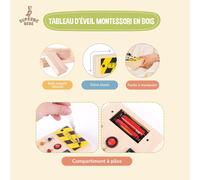 Montessori Busy Board Light Up Wooden Game with Led Switch-Educational Baby Toy for Children-Busy Light Sensory Toy-Educational Activity Board-Gift for 3 Year Old Children