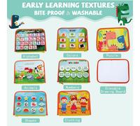 Montessori Busy Book-10-in-1 Sensory Activity Book with Shoulder Strap & Erasable Whiteboard,Ideal for Travel and Fine Motor Development.[F12]