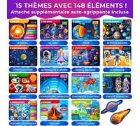 Montessori Busy Book Games English Version-Sensory Activite Book for Children 2 Years-15 Interactive Pages on the Universe-Educational Games for 3 Years-Cognitive Development-Gift for