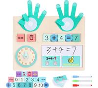 Montessori Éducatifs pour 3 4 5 6 Ans,Jouets de Comptage en Bois avec Blocs Numériques,Cartes,Horloge Éducative en Bois,Jouet Chiffre d'apprentissage Éducatif pour Enfants Garçons Filles