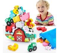Montessori Farm Animal Toy for Children 2-5 Years Boy and Girl 3-6 Years Wooden Toy